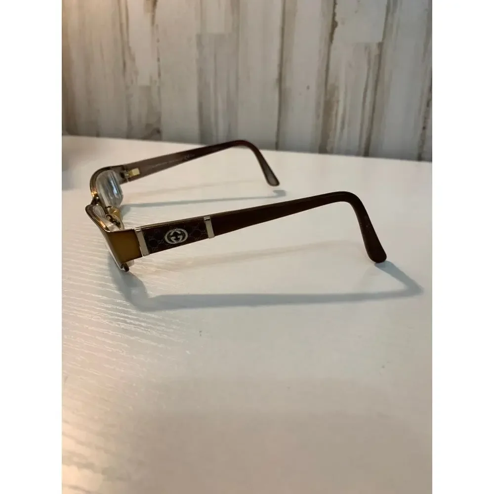 Gucci Eyeglass Frames Womens Brown Full Rim GG Logo 135